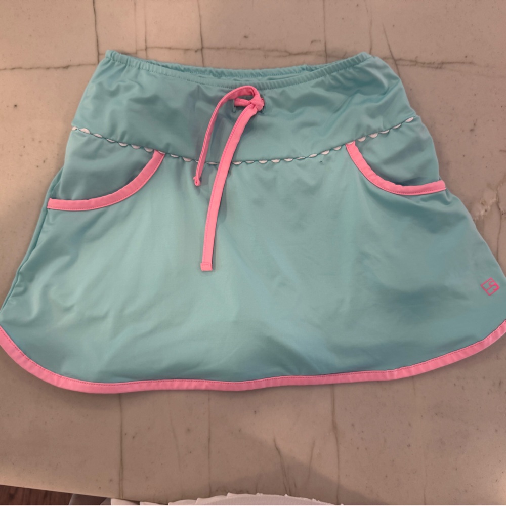 Aqua Skirt with Pink Accents